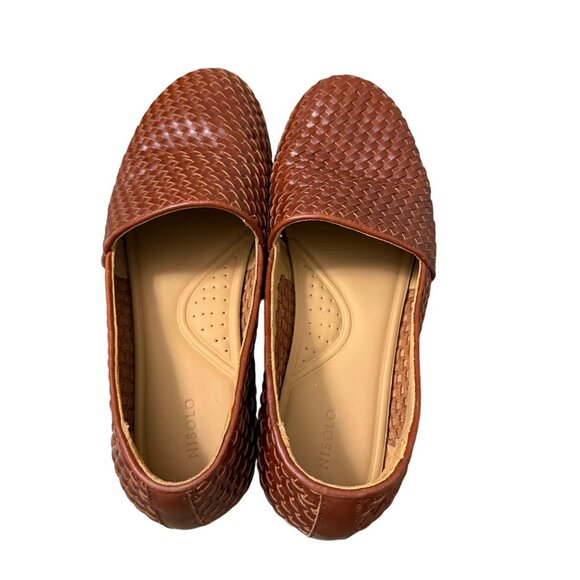Nisolo Brown Mens 10.5 Alejandro Leather Woven Slip On Casual Flats Loafer Shoes - Picture 4 of 9